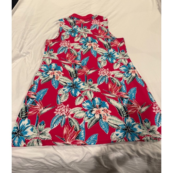 USED TOMMY BAHAMA "ISLANDZONE" GOLF DRESS - SIZE XL, PINK/RED FLORAL - Picture 6 of 7